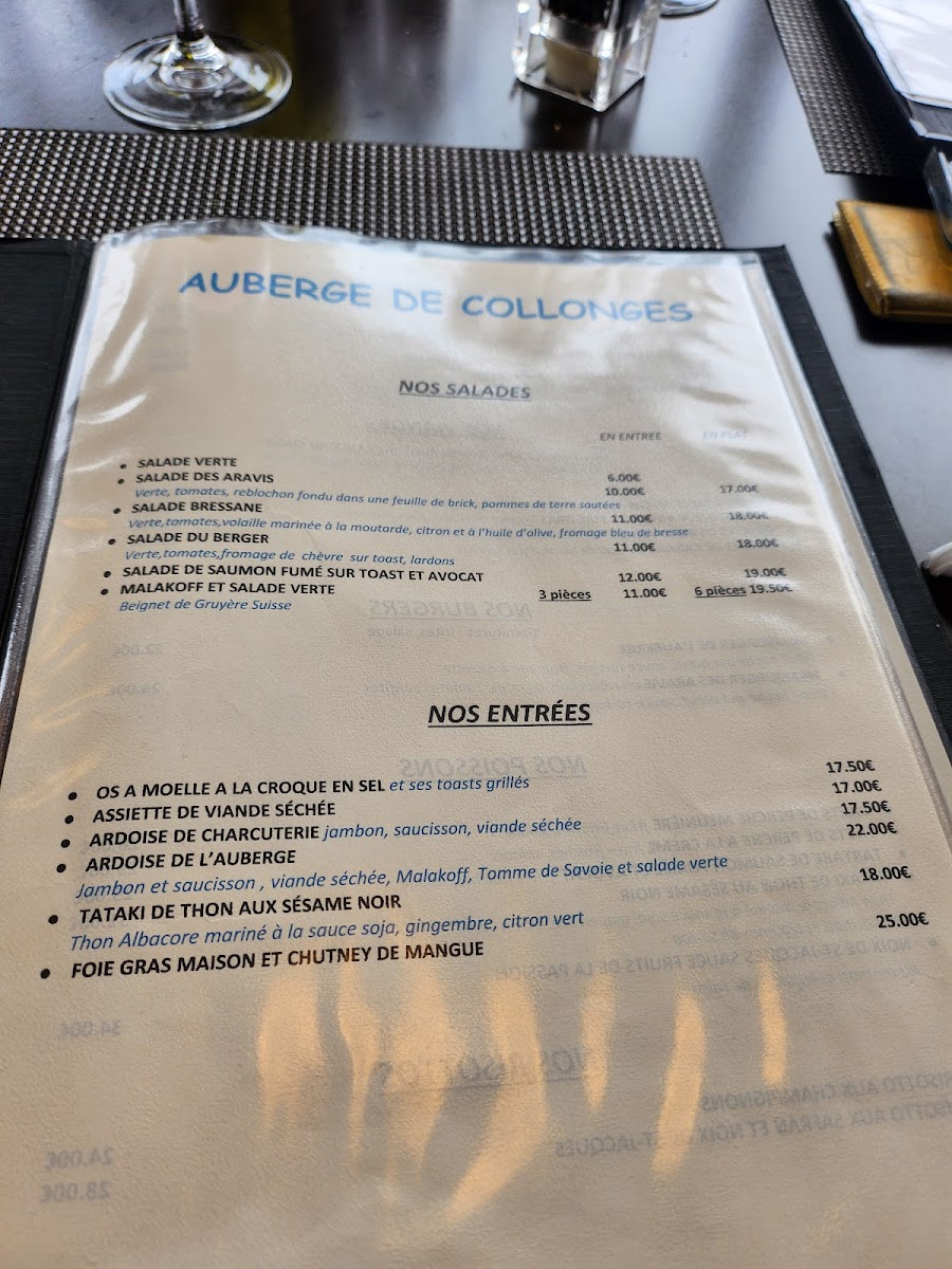 Menu Auberge De Collonges-7